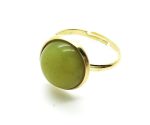 Ring By Mariana Woman Beautiful Round Shape Jade Olive Mineral - Image 3