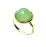 Mariana Ring Beautiful Round Shape Green Quartz Mineral