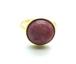 Mariana Ring Beautiful Round Shape Rhodonite Mineral My Treasures Coll. - Image 3