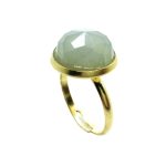 Mariana Ring Beautiful Faceted Round Shape Chalcedony Mineral My Treasures Coll.