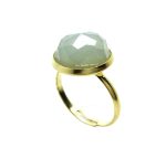 Mariana Ring Beautiful Faceted Round Shape Chalcedony Mineral My Treasures Coll. - Image 2