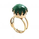 Ring By Mariana Woman Round Shape Faceted Green Swarovski Crystals