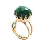 Ring By Mariana Woman Round Shape Faceted Green Swarovski Crystals