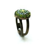 Mariana Ring Beautiful Round Shape Green, Light Blue & Yellow Swarovski Crystals - Image 2