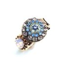 Ring By Mariana Woman Beautiful Light Olive Green and Clear Pink Swarovski Crystals - Image 3