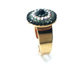 Mariana Ring Beautiful Round Shape Black, Grey & Crystal AB Swarovski Crystals - Image 2