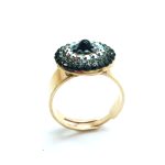 Mariana Ring Beautiful Round Shape Black, Grey & Crystal AB Swarovski Crystals