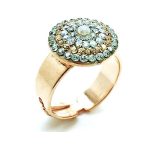 Mariana Ring Beautiful Round Shape Clear, Honey & White Swarovski Crystals