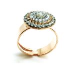Mariana Ring Beautiful Round Shape Clear, Honey & White Swarovski Crystals - Image 2