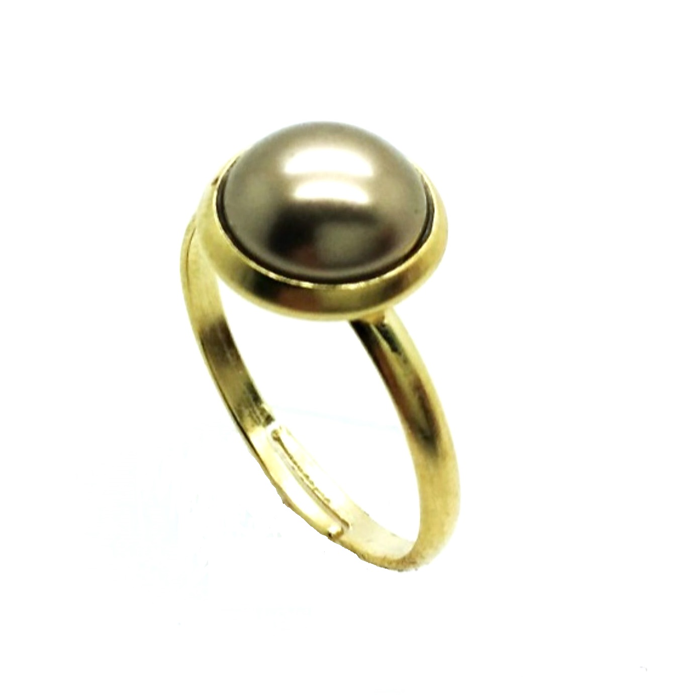 R-7208 295 (2) Mariana Ring Beautiful Round Shape Grey Swarovski Crystal My Treasures Coll. - Image 1