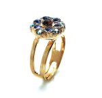 Ring By Mariana Woman Beautiful Smoked Topaz Flower Shape Swarovski Crystals - Image 3