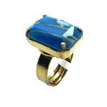 Mariana Ring Beautiful Rectungle Shape Blue & Green Crystal Swarovski