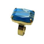 Mariana Ring Beautiful Rectungle Shape Blue & Green Crystal Swarovski - Image 3
