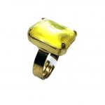 Mariana Ring Labradorite Beautiful Rectungle Shape Yellow Swarovski Crystal - Image 3