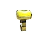 Mariana Ring Labradorite Beautiful Rectungle Shape Yellow Swarovski Crystal - Image 2