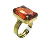 Mariana Ring Beautiful Rectungle Shape Honey Swarovski Crystal - Image 3