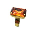 Mariana Ring Beautiful Rectungle Shape Honey Swarovski Crystal - Image 2