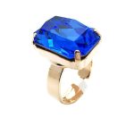 Ring By Mariana Woman Beautiful Rectangle Shape Sapphire Blue Swarovski Crystal - Image 3