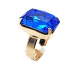 Ring By Mariana Woman Beautiful Rectangle Shape Sapphire Blue Swarovski Crystal