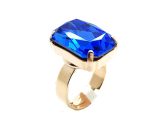 Ring By Mariana Woman Beautiful Rectangle Shape Sapphire Blue Swarovski Crystal - Image 2