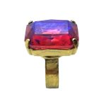 Ring By Mariana Woman Green Quartz Beautiful Cushion Shape Red Swarovski Crystal - Image 3