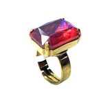 Ring By Mariana Woman Green Quartz Beautiful Cushion Shape Red Swarovski Crystal - Image 2