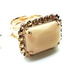 Mariana Ring Riverstone Rectangle shape Cream Swarovski Crystal - Image 2