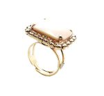 Mariana Ring Riverstone Rectangle shape Cream Swarovski Crystal - Image 3