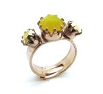 Mariana Ring Rutilated Yellow Quartz Mineral & Crystal Rose Gold Swarovski Crystal - Image 2