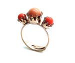 Mariana Ring Beautiful Flower Shape Red & Peach Swarovski Crystals Ring of Fire Nostalgia Coll. - Image 2