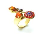 Mariana Ring Beautiful Flower Shape Red & Purple Swarovski Crystal