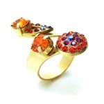 Mariana Ring Beautiful Flower Shape Red & Purple Swarovski Crystal