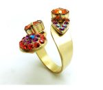 Mariana Ring Beautiful Flower Shape Red & Purple Swarovski Crystal - Image 2