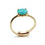 Mariana Ring Beautiful Round Shape Light Blue Swarovski Crystal My Treasures Coll.