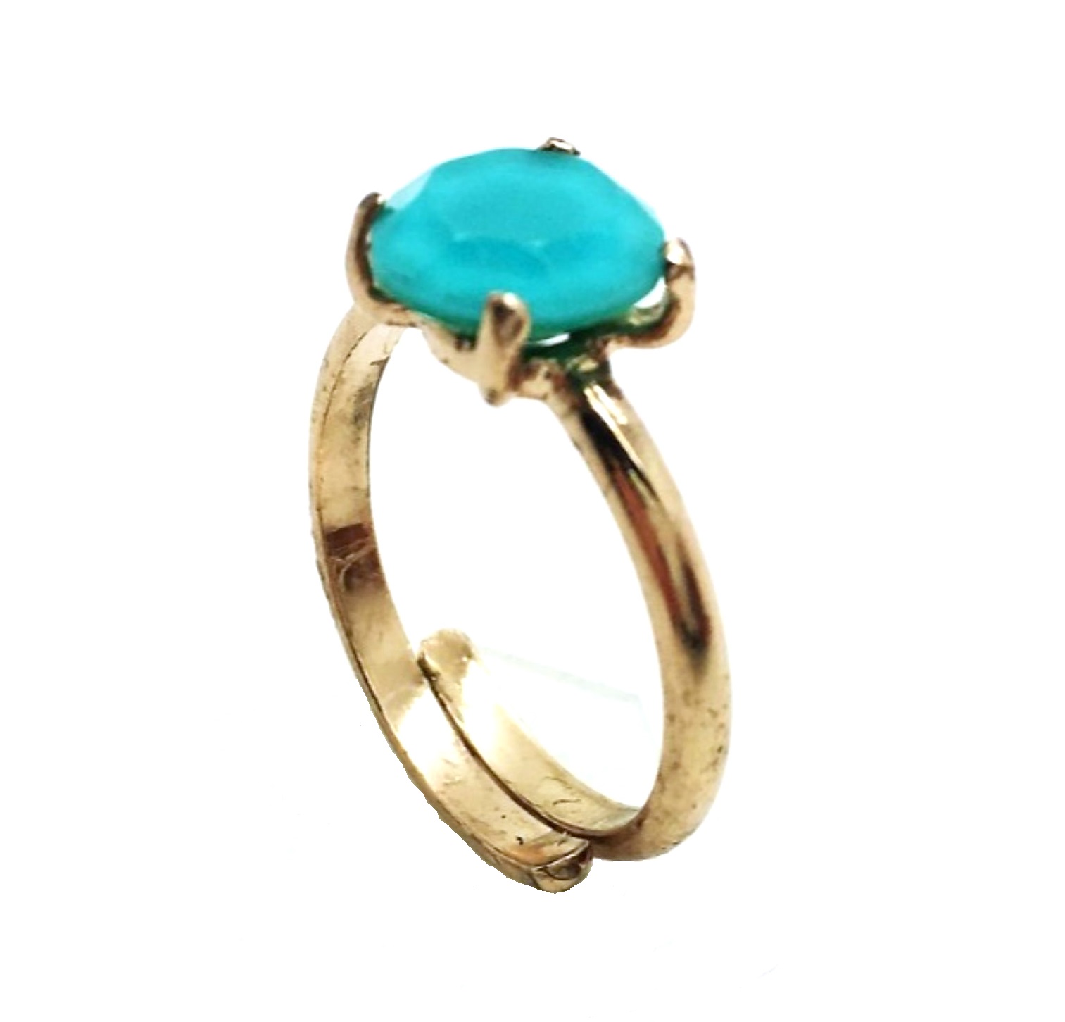 R-7606 23R (1) Mariana Ring Round Shape Light Blue Swarovski Crystal Mu Treasures Coll. - Image 1