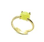 Mariana Ring Beautiful Round Shape Jade Olive Stone Moondance Songbook Coll. - Image 2