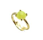 Mariana Ring Beautiful Round Shape Jade Olive Stone Moondance Songbook Coll. - Image 3