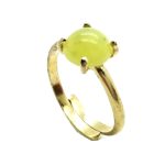 Mariana Ring Beautiful Round Shape Jade Olive Stone Moondance Songbook Coll.