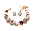 Mariana Jewelry Set Bracelet & Earrings Rose Opal & Amethyst Austrian Crystals Jamaica Caribbean Life Coll. - Image 3