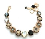 Bracelet By Mariana Woman Beautiful Jet and Moonlight Swarovski Crystals