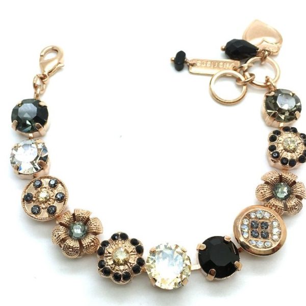 Bracelet By Mariana Woman Beautiful Jet and Moonlight Swarovski Crystals