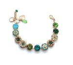 Mariana Bracelet Blue Zircon & Green Tourmaline Austrian Crystals Ivy Botanica Coll.