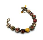 Bracelet By Mariana My Treasures Coll. Jasper Mineral, Marbled Stone, Topaz, Coral & Hyacinth Swarovski Crystals - Image 2