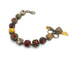 Bracelet By Mariana My Treasures Coll. Jasper Mineral, Marbled Stone, Topaz, Coral & Hyacinth Swarovski Crystals - Image 3