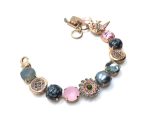 Bracelet By Mariana Snowflake Obsidian and Rose Swarovski Crystals - RG - Image 3