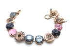 Bracelet By Mariana Snowflake Obsidian and Rose Swarovski Crystals - RG - Image 2