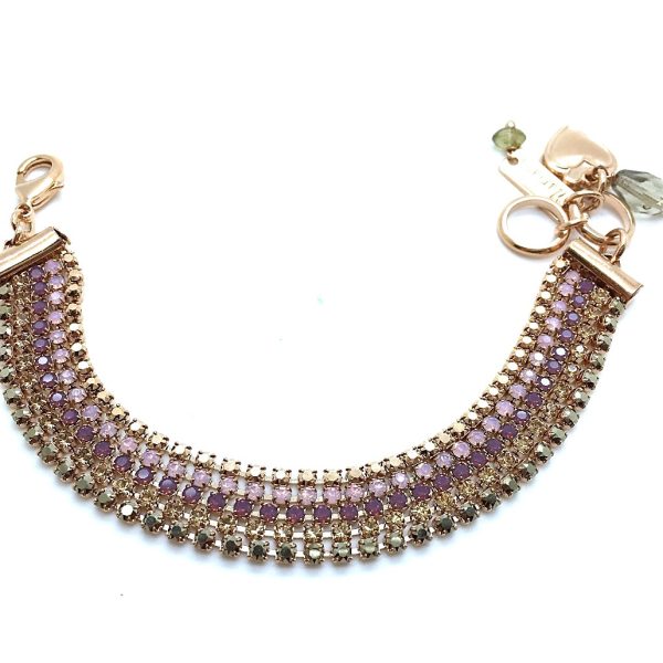 Mariana Bracelet Purple & Rose 5 Lines Swarovski Crystal My Treasures Coll.
