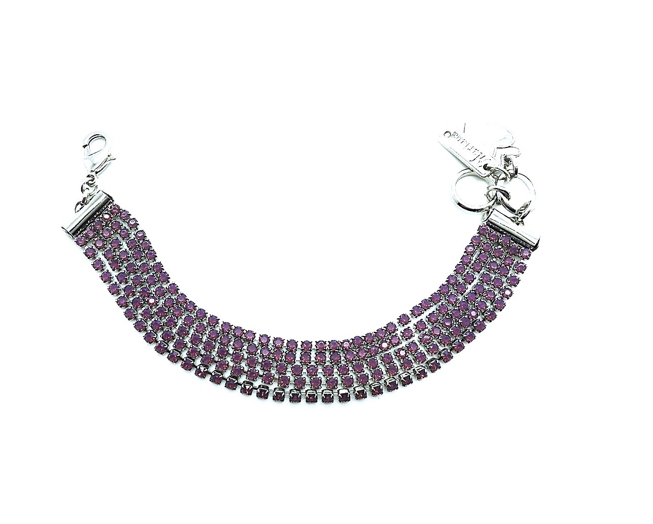 B-4518-396-SP (3) Mariana Bracelet Cyclamen Opal 5 Lines Swarovski Crystal My Treasures Coll. - Image 1