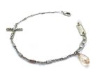 Bracelet By Mariana Woman Elegant Light Azure Cross Swarovski Crystals