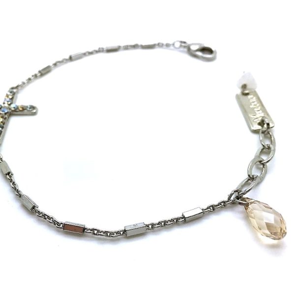 Bracelet By Mariana Woman Elegant Light Azure Cross Swarovski Crystals